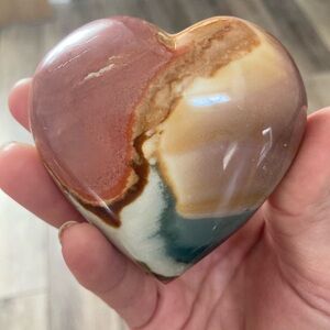 Polychrome jasper Stone Heart Decor